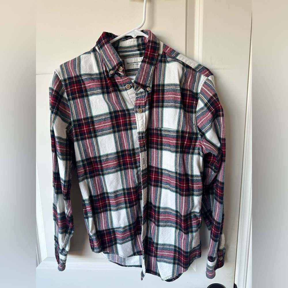 Abercrombie & Fitch Men's Soft AF Flannel Long Sleeve Button Up - XS Extra Small